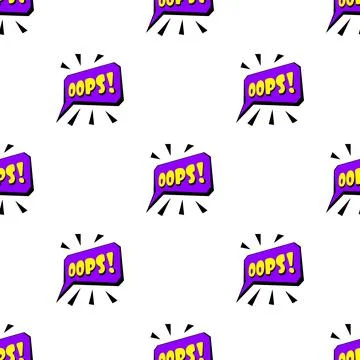 Oops sound effect pattern seamless vector Stock Illustration