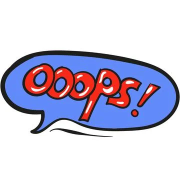 Oops speech bubble comic text cartoon vector Stock Illustration