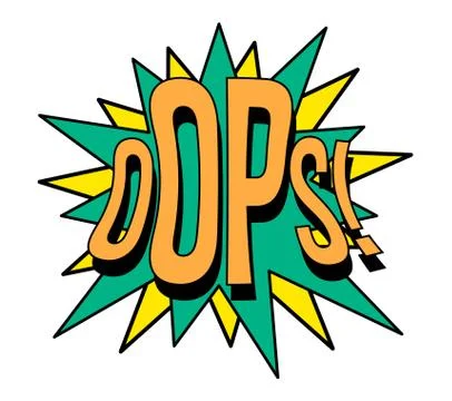 Oops speech bubble in retro style Stock Illustration