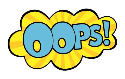Oops speech bubble in retro style Stock Illustration