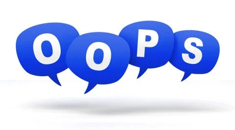 Oops speech bubbles 3d concept illustration Stock-Illustration