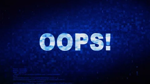 Oops Text Digital Noise Twitch Glitch Distortion Effect Error Animation. Video stock 106727324