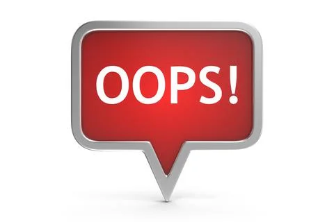 Oops! text on Red Speech Bubble Stockillustratie