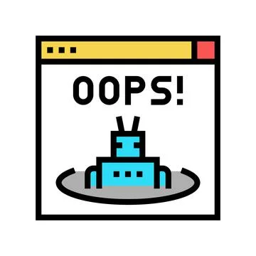 Oops web error color icon vector illustration Illustrazione stock