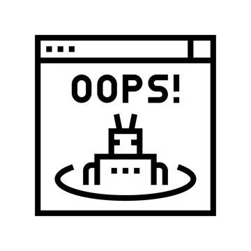 Oops web error line icon vector illustration Ilustración de archivo