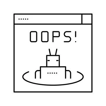 Oops web error line icon vector illustration Stock Illustration