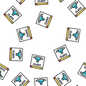 Oops web error vector seamless pattern Stock Illustration