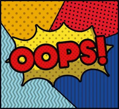 Oops word pop art style expression vector Stock-Illustration