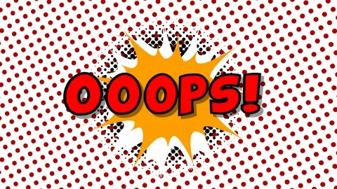 Oops - word in speech balloon in comic style animation Stock Footage 88283553