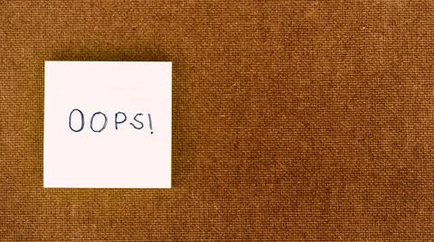 OOPS! Written on sticky notes. Mistake Learning, wrong, blooper, error regret Stock Photos