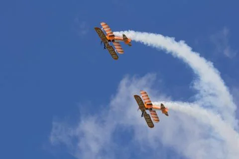 Oostwold, Netherlands May 25, 2015: Breitling Wingwalkers at Oostwold Airshow Foto stock