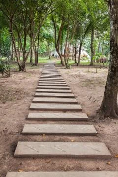 Ootpath in garden Stock Photos