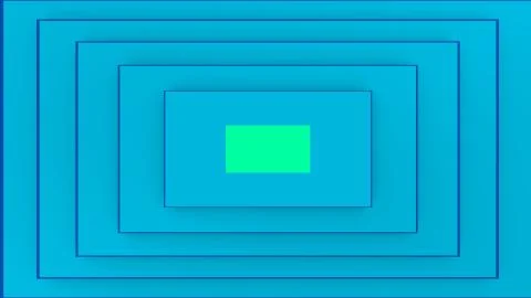 An op art 3d illustration of a rectangular background composed of turquoise s Stock Illustration