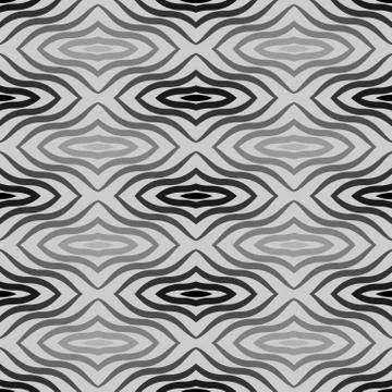 Op Art  Black White Vector Seamless Geometric Pattern. Some Wavi Stock Illustration