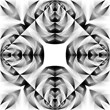 Op art creative pattern, ornament, abstract floral background Stock Illustration
