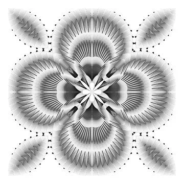 Op art creative pattern, ornament, abstract floral background Stock Illustration
