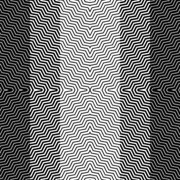 Op Art Design, Zig Zag Striped Vector Seamless Pattern Stock Illustration