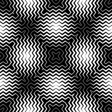 Op Art Design, Zig Zag Striped Vector Seamless Pattern Stock Illustration