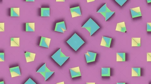 Op Art loop animation with rhythmic rotation of triangular shapes. 3d rendering Stock Footage 309292447