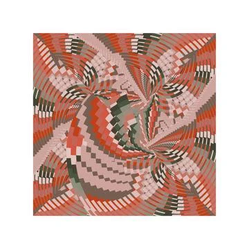 Op art pattern, ornament, modern abstract floral background, fashion print Ilustración de archivo