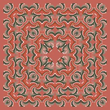 Op art pattern, ornament, modern abstract floral background, fashion print Stock Illustration