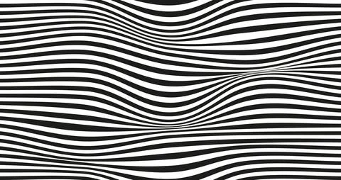 Op art wave seamless pattern. Stripe lines monochrome waves optical illusion Stock Illustration