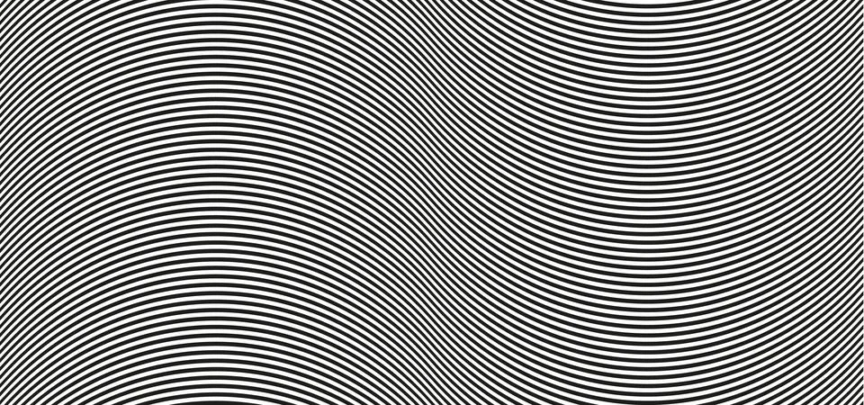 Op art wave seamless pattern. Stripe lines monochrome waves optical illusion Stock Illustration