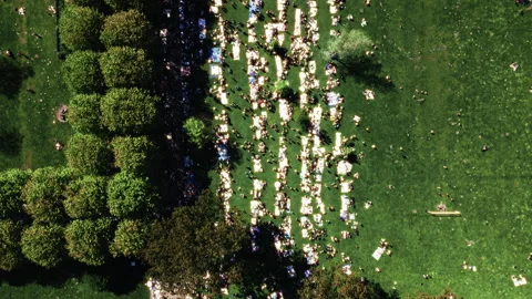 Op-Down View of Crowds on Kings Day Video stock 307939206
