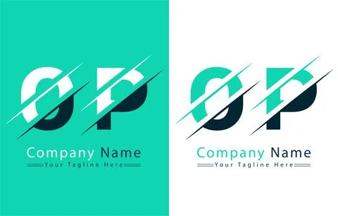 OP Letter Logo Vector Design Template Elements Illustrazione stock
