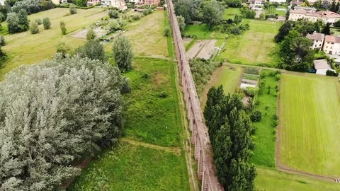 Op view of the Nottolini Aqueduct Stock Footage 114961116