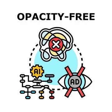 Opacity free concept vector illustration, ai algorithm, technology solution.. Stock Illustration