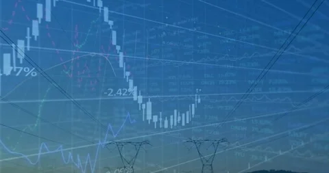Opacity ramp starting, chart revealing, candles growing, line drawing, labels Stock Footage 330161067