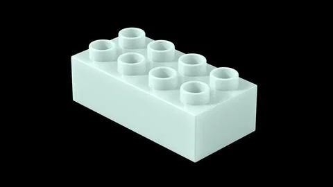 Opal Blue Plastic Lego Block Isolated on a Black Background. Stock Illustration