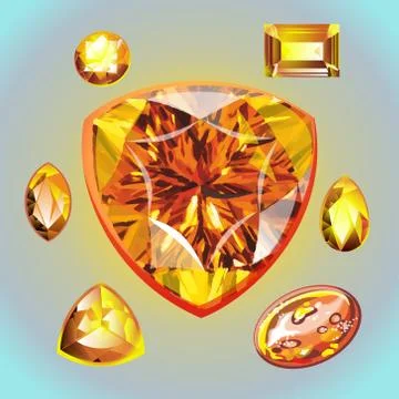 Opal different shape and cut. Stock Illustration