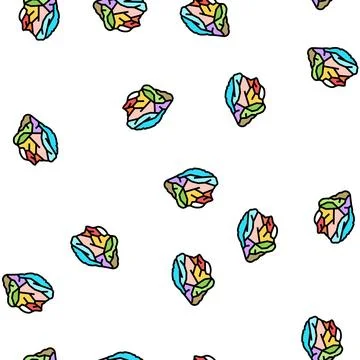 Opal stone rock vector seamless pattern Stock Illustration