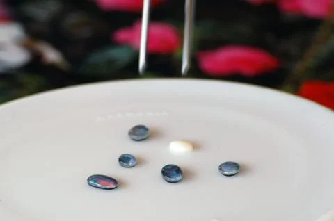 Opals of australia in a collection Stock Photos