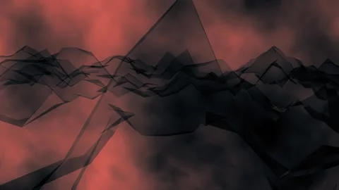 Opaque silky black waves floating in red cloudy sky Stock Footage 270569810