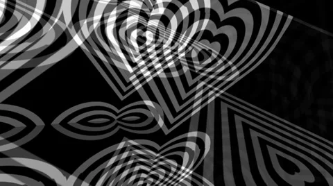 OpArt Heart Motion Mapping Loop Stockbeeldmateriaal 34299206