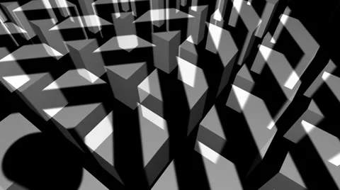 OpArt Hearts Cubes Stock Footage 34298870