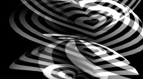 OpArt Hearts Spin 3 Stock Footage 34298791