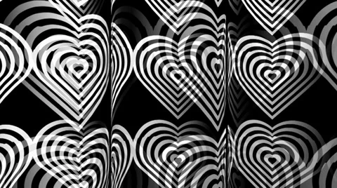 OpArt Hearts Tubes Stock Footage 34298704