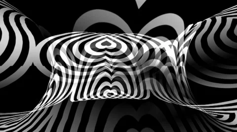 OpArt Hearts Warpcore Stock Footage 34298485