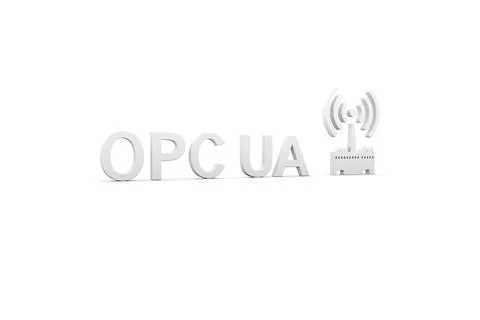 OPC UA concept white background 3d render illustration Stock Illustration