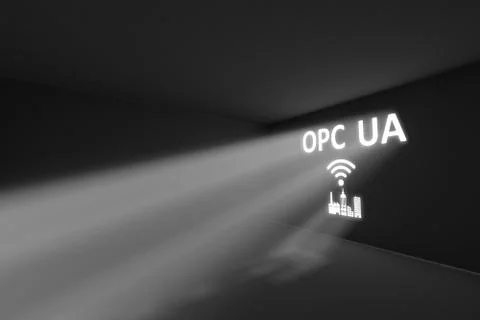 OPC UA rays volume light concept 3d illustration Stock Illustration