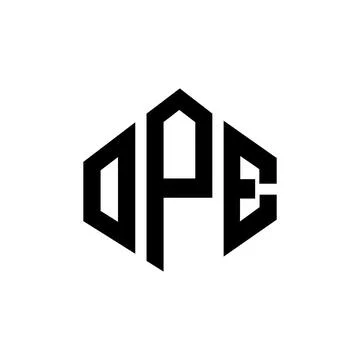 OPE letter logo design with polygon shape. OPE polygon and cube shape logo .. Illustrazione stock