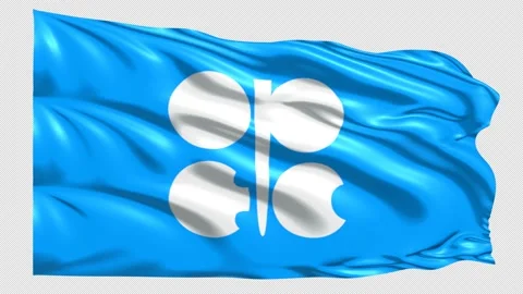 OPEC flag loop with alpha matte (seamless loop) Stock Footage 223613887