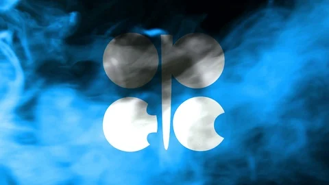 OPEC smoke waving flag Stock Footage 98269665