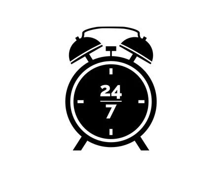 Open 24-7 Icon Vector Logo Template Illustration Design Stock Illustration