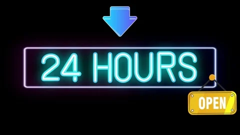 Open 24 hours animations Stock Footage 279088022