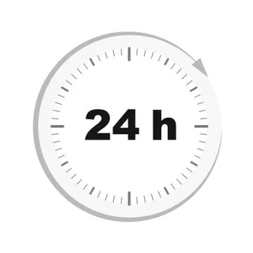 Open 24 hours clock icon Illustrazione stock
